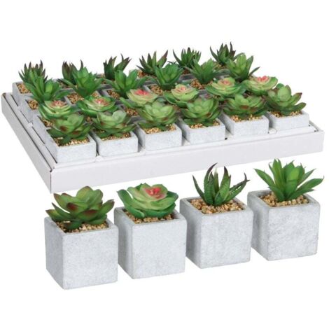 Mica Kunstpflanze Sukkulente im Topf grün 8 x 5 cm Kunstpflanzen