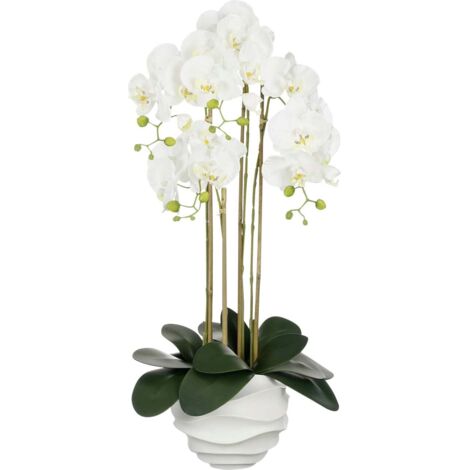 Mica Phalaenopsis im Topf weiß Polyester 82 cm Eingetopft