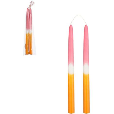 Mica Spitzkerzen Dip-dye dunkel rosa 2 Stück 2,2 x 30 cm Spitzkerzen
