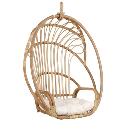 Mica Stuhl Blanca hängend mit Kissen 91 x 61 x 113 cm Hängesessel