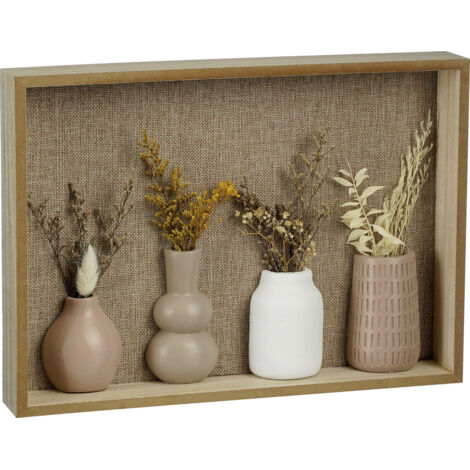Mica Wanddeko Vase hellbraun 35 x 25 cm Vase