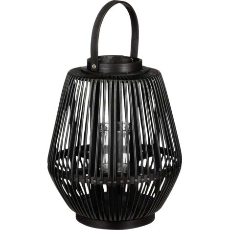 Mica Windlicht Havard schwarz aus Polyester Ø 31 x 37 cm Laterne