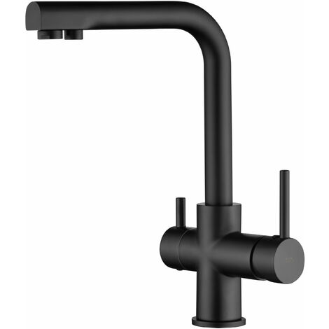 IMEX PRODUCTS MICE - Grifo de cocina, monomando de fregadero con sistema osmosis - Mezclador Grifo de Cocina para Osmosis con 2 vias - Negro Mate - GOS004/NG