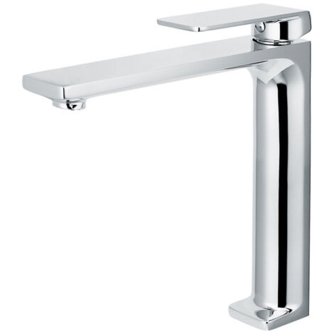 Mice - Grifo monomando para lavabo con un diseño extra alto, griferia baño con caño XXL alto Color Cromado