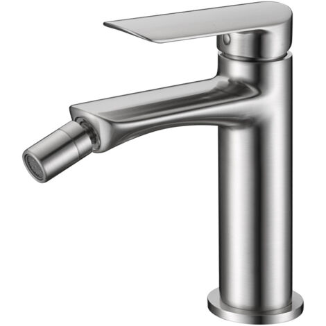 Mice -Robinet de bidet monocommande pour eau chaude et froide, Mitigeur de bidet monocommande - Robinet de WC de salle de bain Couleur nickel brossé