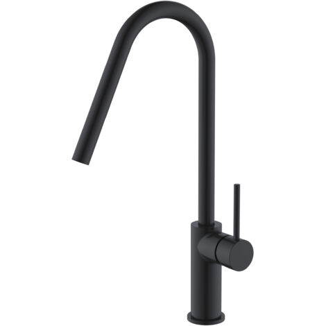 Mice- Robinet de cuisine monocommande - Robinet d'évier - Robinet de cuisine élégant noir mat