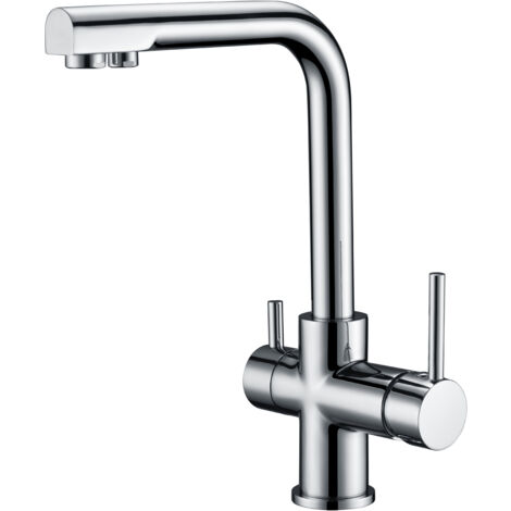 Mice - Rubinetto cucina, lavello monocomando con sistema ad osmosi - Miscelatore cucina per osmosi a 2 vie - Serie Marsiglia Cromo - GOS004