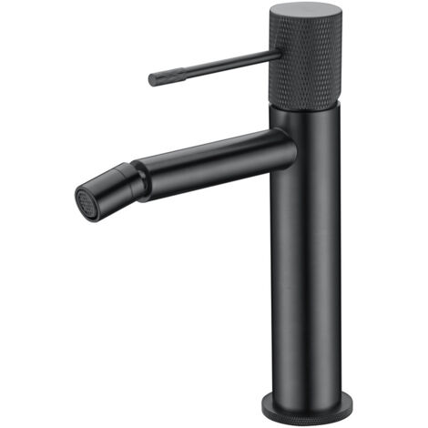 Mice - Rubinetto monocomando bidet, rubinetto bagno WC, acqua calda/fredda - Colore Grigio scuro satinato - Canna di fucile nero - BDD038-2BGM