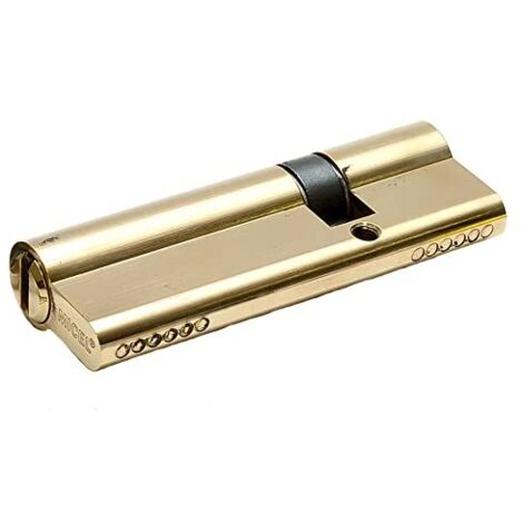 MICEL - 13091 - Cilindro di sicurezza, profilo europeo, doppia frizione, con leva lunga, decentrato 30 x 70, con chiavi, finitura in ottone, colore oro, 100 x 17 x 33 mm