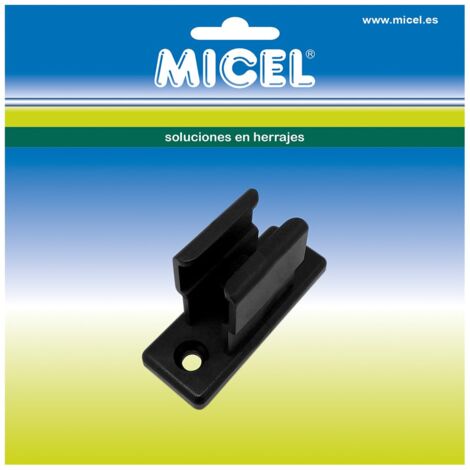 MICEL - 92554 - Morsetto di fissaggio per manovella per tenda da sole, per ancoraggio a parete, colore: nero, 18,7 x 25,5 x 48,5 mm