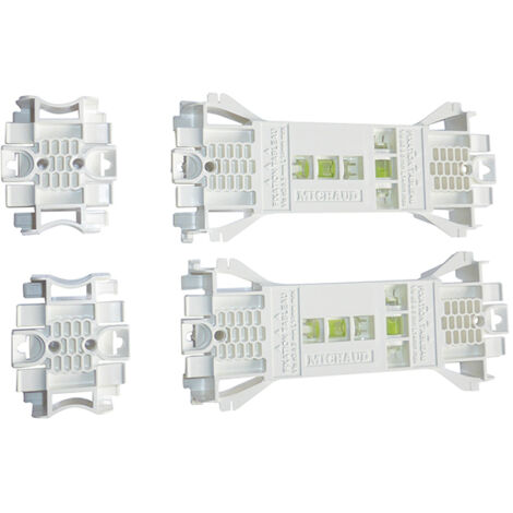 Michaud – Lot de 2 brides multi-usages pour goulotte GTL 13 modules – Niveau à bulle intégré – Installation facile et ajustement précis - FA001