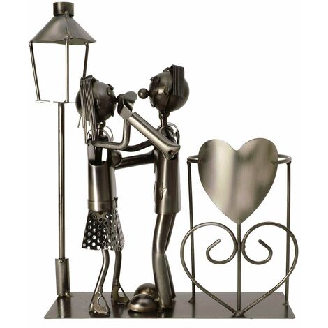 Michel Toys Portacandele con lanterna per candela, in metallo, colore: argento