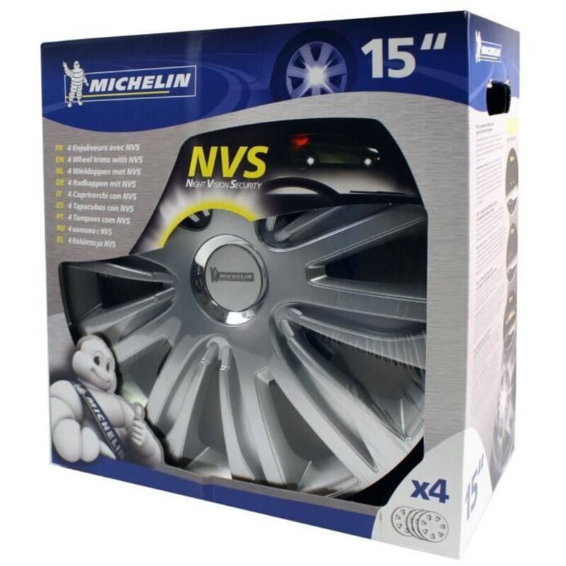 Michelin - 4 enjoliveurs 15 Chrome NVS42