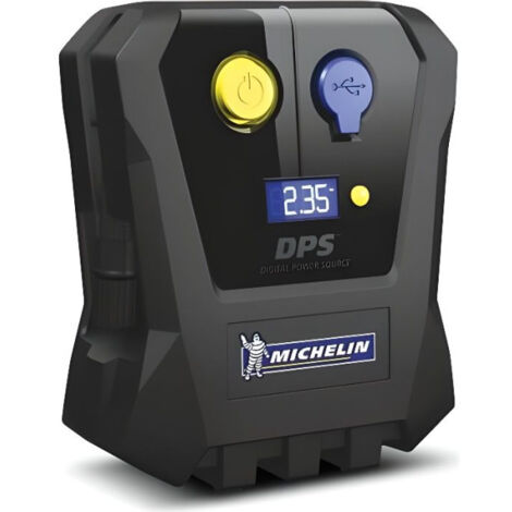 Michelin – Compresseur digital 12V – Pression 0,5 à 3,5 bars – Précision 0,5 bars – Prise USB pour chargement – Compact et léger