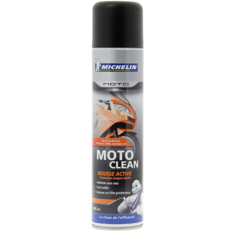 Michelin – Nettoyant mousse 400 ml – Élimine salissures, insectes, huile, graisse – Pour plastiques, peintures, métaux, jantes – Fabrication française
