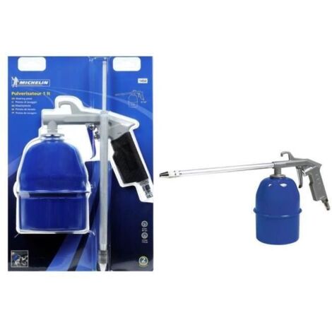 Michelin Pistolet a Peinture en Aluminium, Pistolet de Pulverisation avec Reservoir en Aluminium de 1L, Consommation d'Air 250 l/min, Pression Max. 4-6 Bars