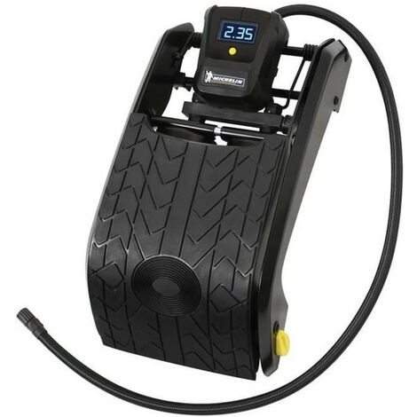 Michelin – Manomètre pour pompe à pied double piston – Précision 0,05 bars jusqu'à 7 bars – Flexible nylon 60 cm avec embout laiton – Pieds antidérapants