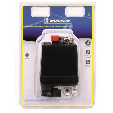 Pressostat Compresseur Air, Pressostat de Compresseur d'Air, G1/4, 0,5-1,2  M (Pa) Soupape de Commande de Pressostat Pressostat à Trou Unique pour  Compresseur d'Air Fabriqué Seul Pressostat C en destockage et reconditionné  chez