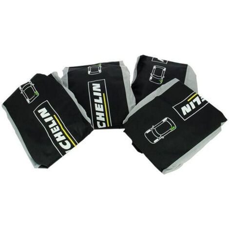 Michelin – Set de 4 housses pour roues jusqu’à 20 pouces – Polyester renforcé – Protection contre intempéries et UV – Installation rapide