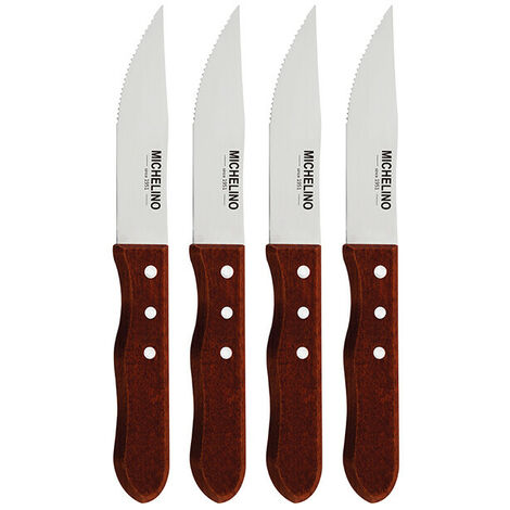 Michelino 4-tlg. Jumbo Steakmesser Set Messer Steakmesser mit Wellenschliff
