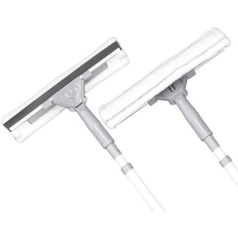 Michelino Clean Home Fensterwischer mit Teleskopstab und Mikrofaserbezug
