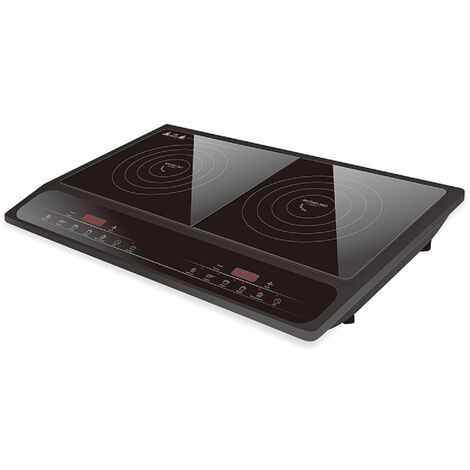 MICHELINO Induktionskochplatte Doppelkochplatte 2000+1500W schwarz