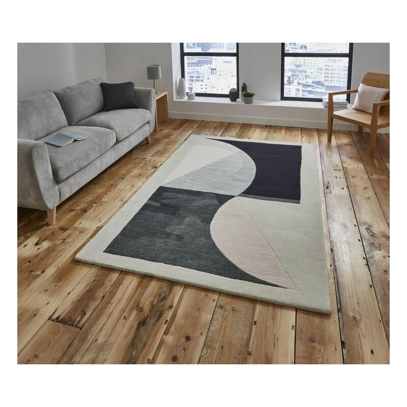 Think Rugs - Michelle Collins MC04 120cm x 170cm - Black and Ivory