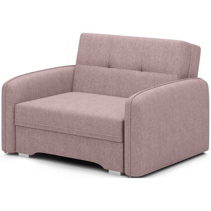 Bestmobilier - Michelle - fauteuil convertible avec coffre en velours - rose
