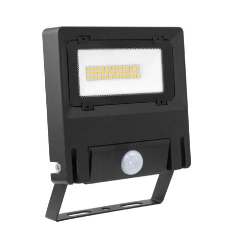 MICHELLE Projecteur Extérieur IP65 IK08 noir 110° LED intégrée 30 Watts 4000K avec détecteur PIR ARIC 51268