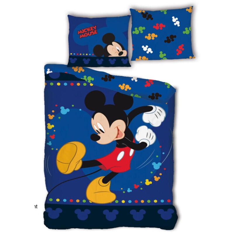 Aymax - Parure de lit réversible - Mickey qui danse- 140 cm x 200 cm