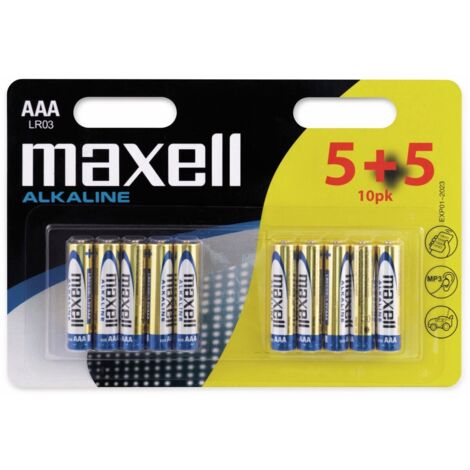 Micro-Batterie MAXELL, Alkaline, AAA. LR03, 10 Stück