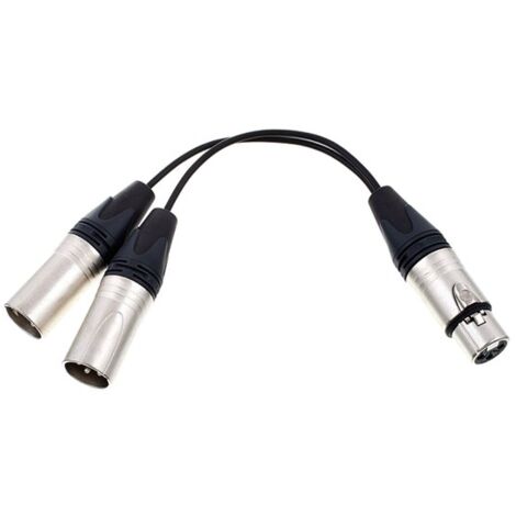 Micro Câble Split Y avec Mâle Femelle Connecteurs XLR 3m