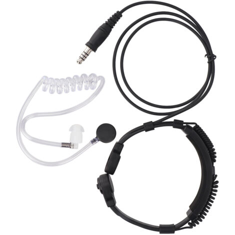 Micro-casque robuste à tube acoustique rétractable pour radios portables Baofeng, Kenwood, Yaesu, Motorola