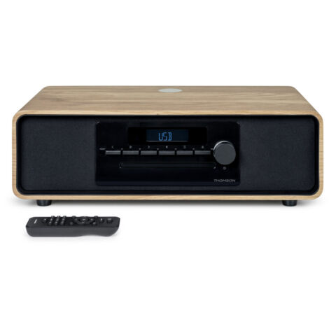 Micro-chaîne Bluetooth - THOMSON - Noir - Radio FM/CD/MP3/USB/Induction, 60W, Égaliseur, Télécommande, Alim. 230V