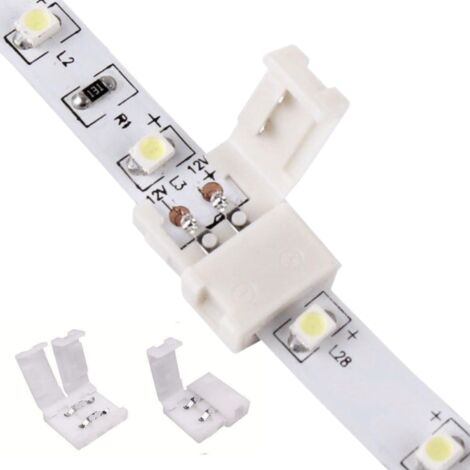 Micro Connecteur de Montage Pour Deux Bandes LED de 8mm de Larg Connexion Rapide Sans Soudure (Droit)
