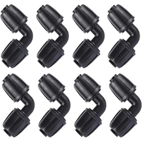 Micro Drip System Raccord en L (3/4"), Tuyau d'Arrosage Coude Connecteur Universel Coude Joint de Accessoires d'Irrigation Agricole（8 Pièces)