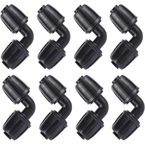 Micro Drip System Raccord en L (3/4"), Tuyau d'Arrosage Coude Connecteur Universel Coude Joint de Accessoires d'Irrigation Agricole（8 Pièces)