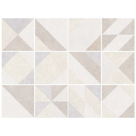 MICRO ELEMENTS - TAUPE - Carrelage 20x20 cm patchwork imitation carreaux ciment géométrique