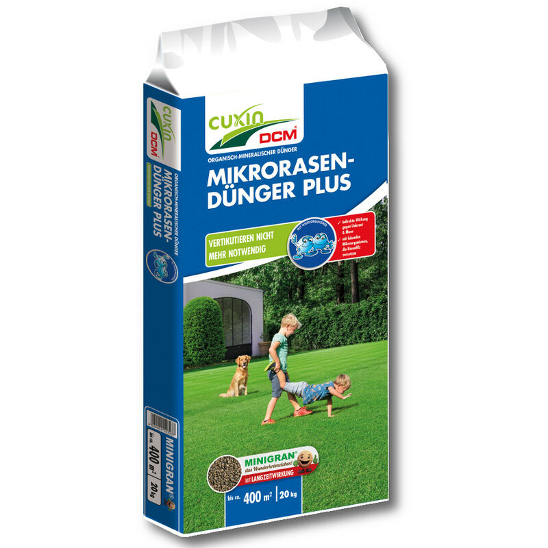Cuxin - Micro-engrais à pelouse dcm Plus Engrais pour pelouse 20 kg Engrais longue durée Destructeur de mousse