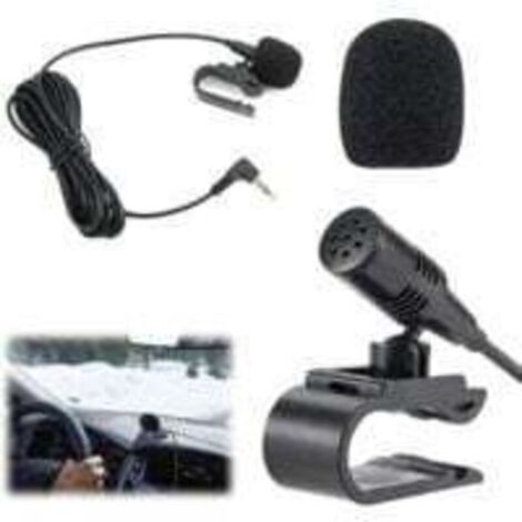 Micro Externe de pour Autoradios et Lecteurs Stéréo Bluetooth, Compatible avec DVD - Microphone Clip avec Câbl pour Qualité d’Appel Supérieure