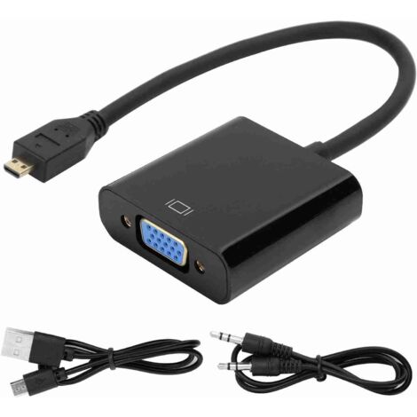 Micro-HDMI-zu-VGA-1080p-Konverter mit Netzteil für Raspberry Pi 4B und PC