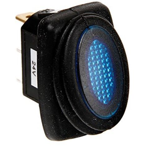 Micro interruttore impermeabile con spia a Led - 12/24V - Blu