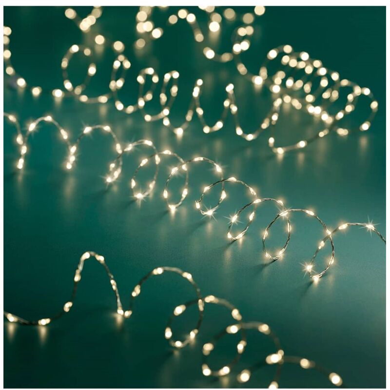 Lumineo Micro-led-girlande, 378 Leds, Warmes Licht, Outdoor, Silbernes Drahtkabel, 6 M