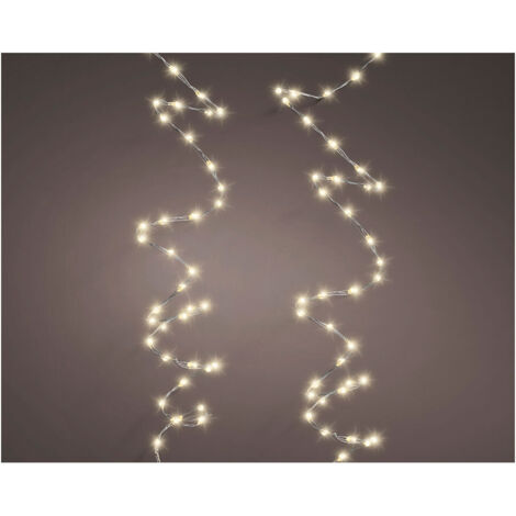 Micro led girlande extra dichtes warmes licht blinkend 900cm 567l silber kabel