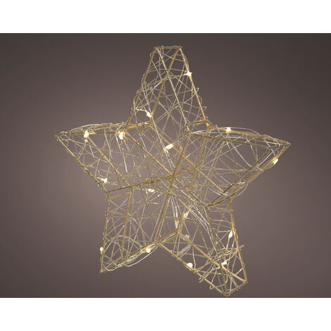 Micro LED stella metallo stabile interno 4x20x19 Ø20 cm