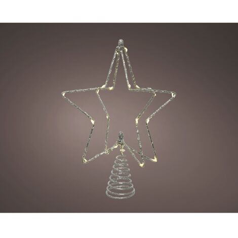Micro-LED-Sternbaum-Topper Silber, 20x20x25cm. Lumineo