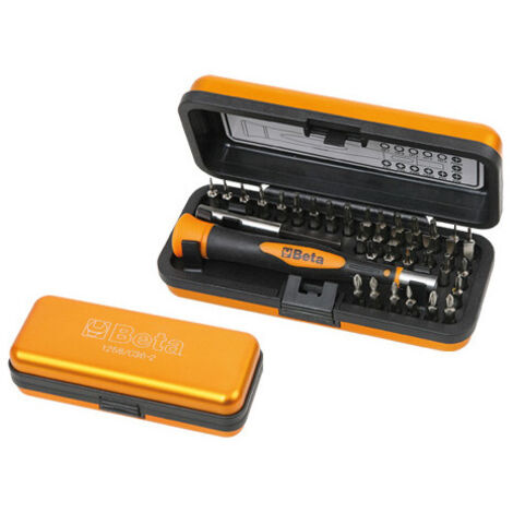 Micro-llaves de torsión con 36 insertos de 4 mm con extensión magnética en estuche – Beta