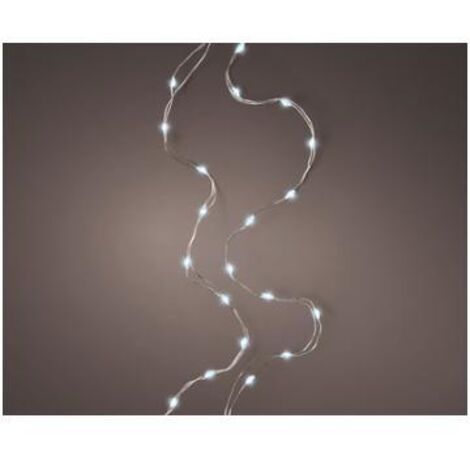 Micro luci LED fisse 195 cm, 40 Led argento