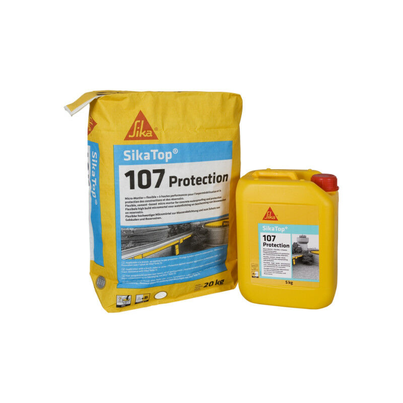 Kit micro-mortier hydraulique Sika Sika top 107 Protection - Blanc - 25kg