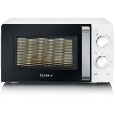 Micro-ondes à poser 7885 17 L 700 W – 6 niveaux de puissance – Minuteur jusqu'à 30 minutes – Design compact blanc et noir – Severin